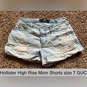 Hollister Light Blue High Rise Mom Shorts size 7